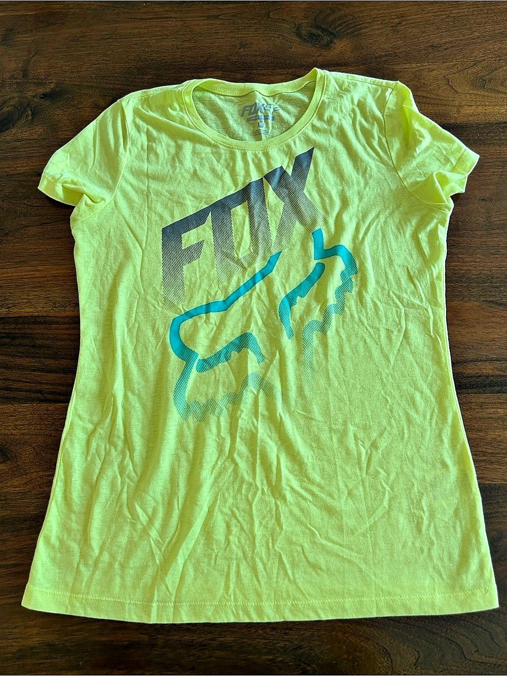 FOX Graphic Short Sleeve Tee in bright yellow Size Medium Like New